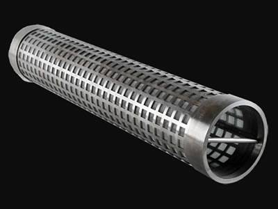 Square perforated steel pipe used as support tubing for filtration