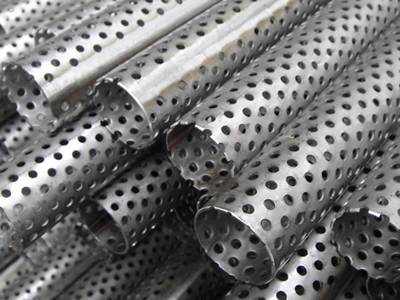 Aluminum perforated tubes with straight welded and stagger arrangement round holes.