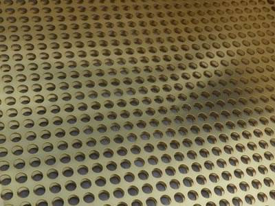 There is a brass perforated metal sheet.